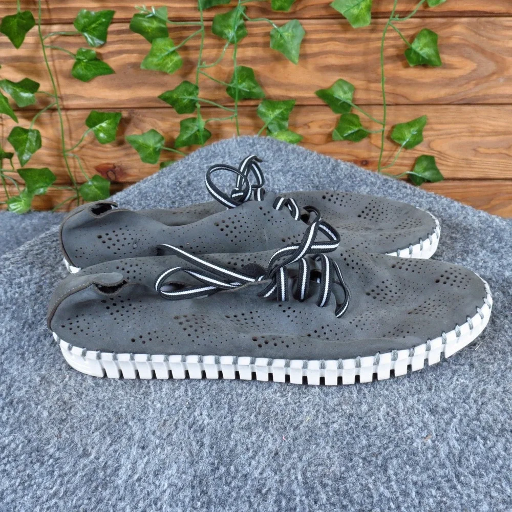Eric Michael Annie Women Fashion Sneaker Size 37 Walking Travel Grey Suede